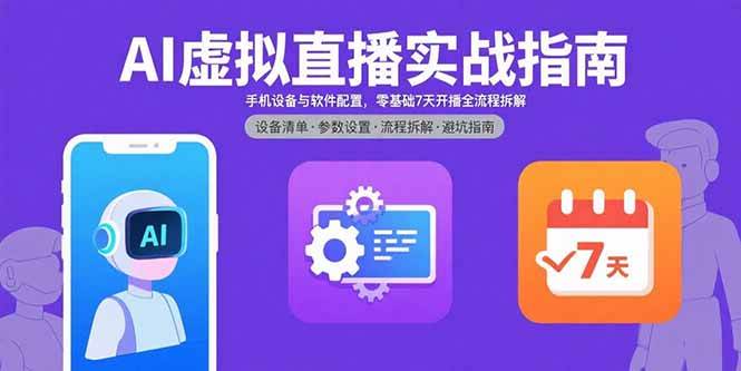 （15835期）AI虚拟直播实战指南，手机设备与软件配置，零基础7天开播全流程拆解-娃菜资源网