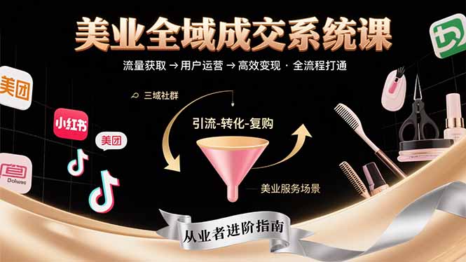 美业全域成交系统课程：帮助美业从业者打通从流量获取到高效变现全流程-娃菜资源网