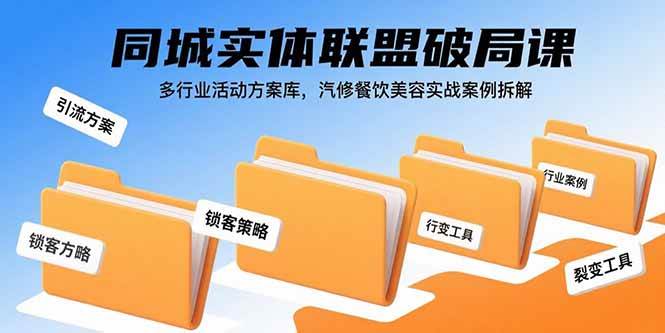 （15833期）同城实体联盟破局课，多行业活动方案库，汽修餐饮美容实战案例拆解-娃菜资源网