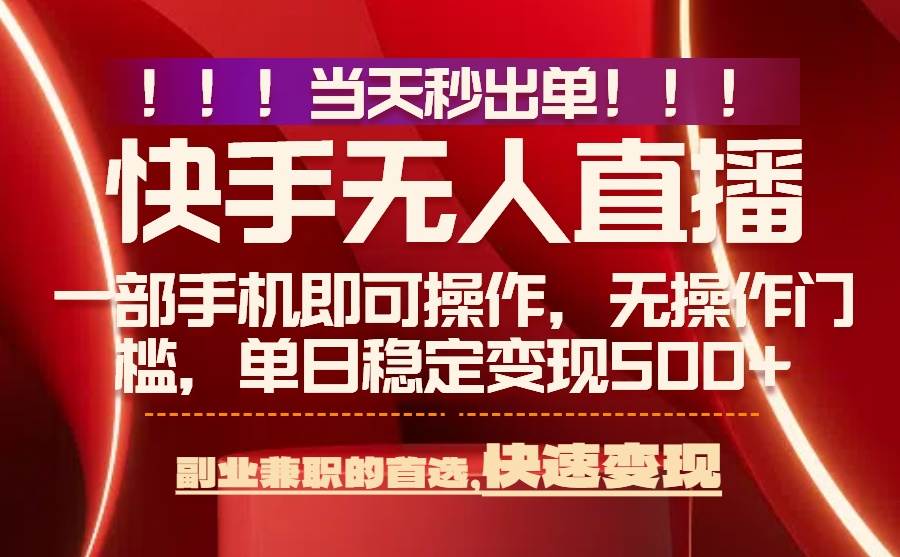 （15733期）当天秒出单，无人直播最新技术，0风控，轻松日入500+-娃菜资源网
