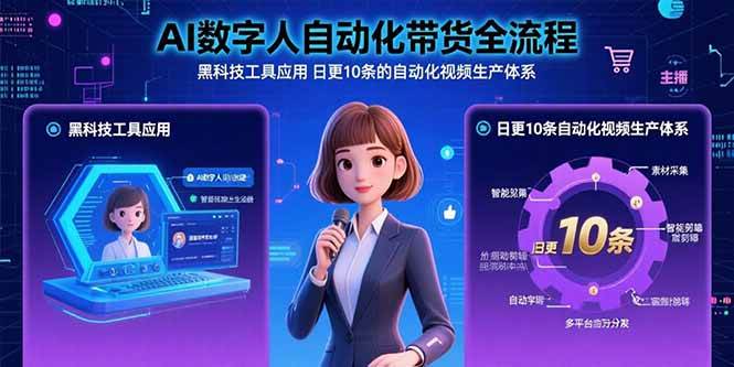 （15699期）AI数字人自动化带货全流程：黑科技工具应用 日更10条的自动化视频生产体系-娃菜资源网