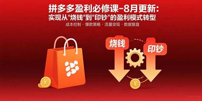 （15771期）拼多多盈利必修课-8月更新：突破运营瓶颈 实现从烧钱到印钞的盈利模式转型-娃菜资源网