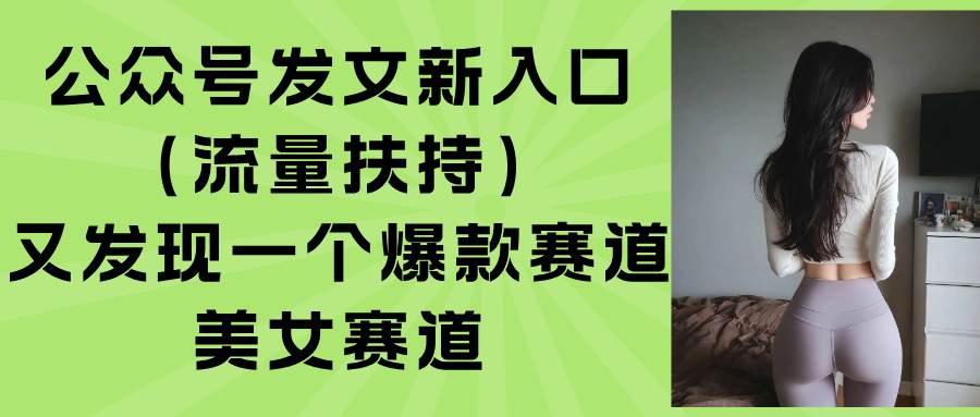（15781期）公众号发文新入口（流量扶持），又发现一个爆款赛道：美女赛道-娃菜资源网
