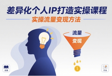 差异化个人IP打造实操课程，实操流量变现方法-娃菜资源网