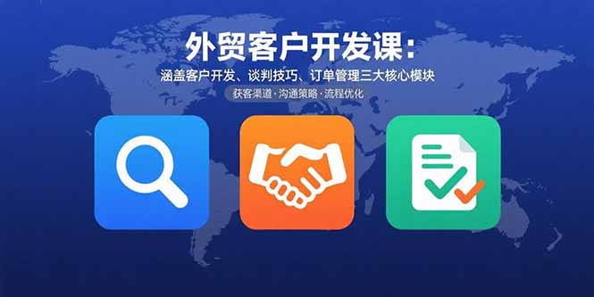 外贸客户开发课：涵盖客户开发、谈判技巧、订单管理三大核心模块-娃菜资源网