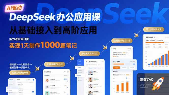 （15754期）DeepSeek办公应用课：从基础接入到高阶应用，实现1天制作1000篇笔记-娃菜资源网