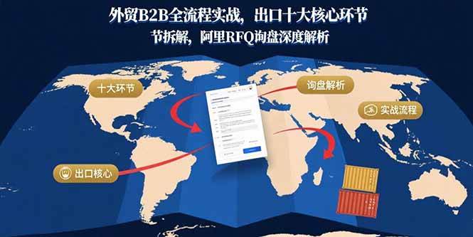 （15806期）外贸B2B全流程实战，出口十大核心环节拆解，阿里RFQ询盘深度解析-娃菜资源网