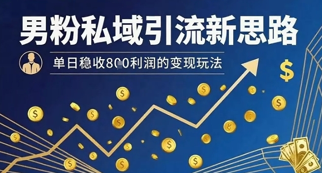 男粉私域引流新思路，单日稳收8张利润的变现玩法-娃菜资源网