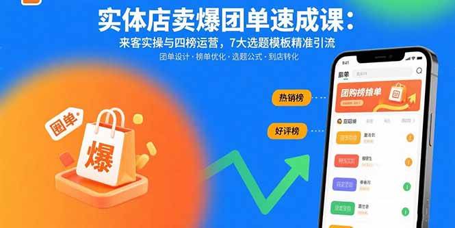 （15834期）实体店卖爆团单速成课：来客实操与四榜运营，7大选题模板精准引流-娃菜资源网