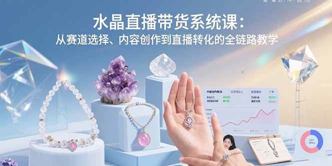 （15721期）水晶直播带货系统课：从赛道选择、内容创作到直播转化的全链路教学-娃菜资源网