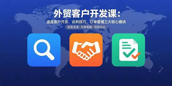 （15793期）外贸客户开发课：涵盖客户开发、谈判技巧、订单管理三大核心模块-娃菜资源网
