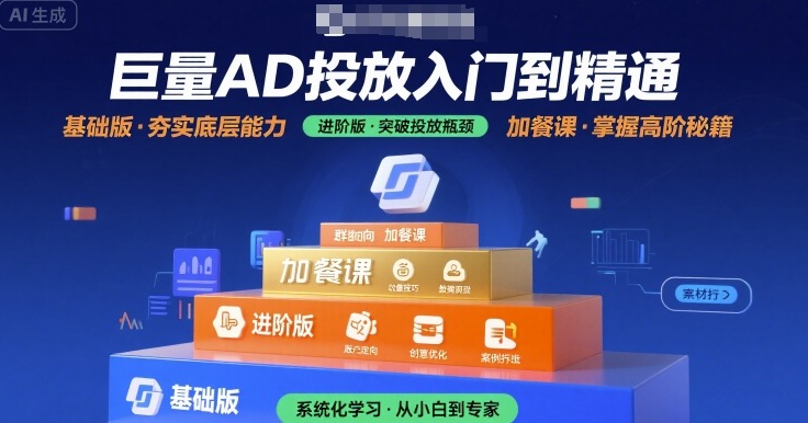 巨量AD投放入门到精通，基础版+进阶版+加餐课-娃菜资源网