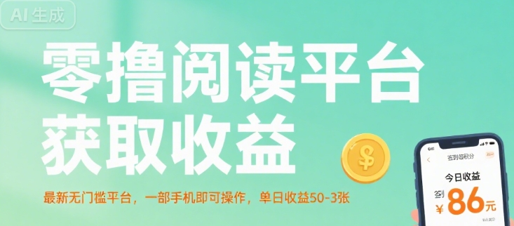 零撸阅读平台获取收益，最新无门槛平台，一部手机即可操作，单日收益50-3张【揭秘】-娃菜资源网