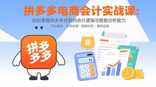 （15767期）拼多多电商会计实战课：轻松掌握拼多多特有的会计逻辑与数据分析能力-娃菜资源网