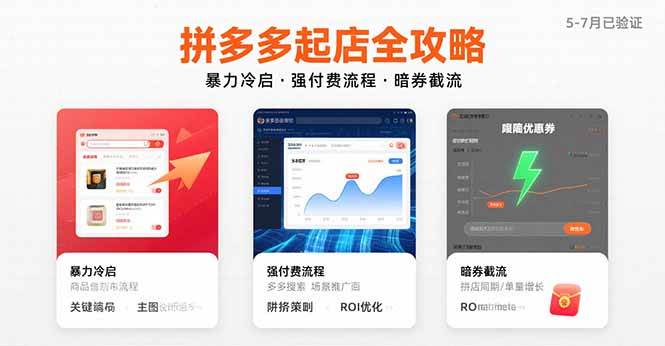 （15670期）拼多多起店全攻略，暴力冷启，强付费流程，暗券截流，5-7月已验证的方法-娃菜资源网
