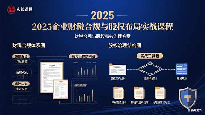 （15802期）2025企业财税合规与股权布局的实战课程：财税合规与股权高效治理方案-娃菜资源网